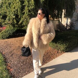 GORG vintage real lamb shaggy hair coat!!